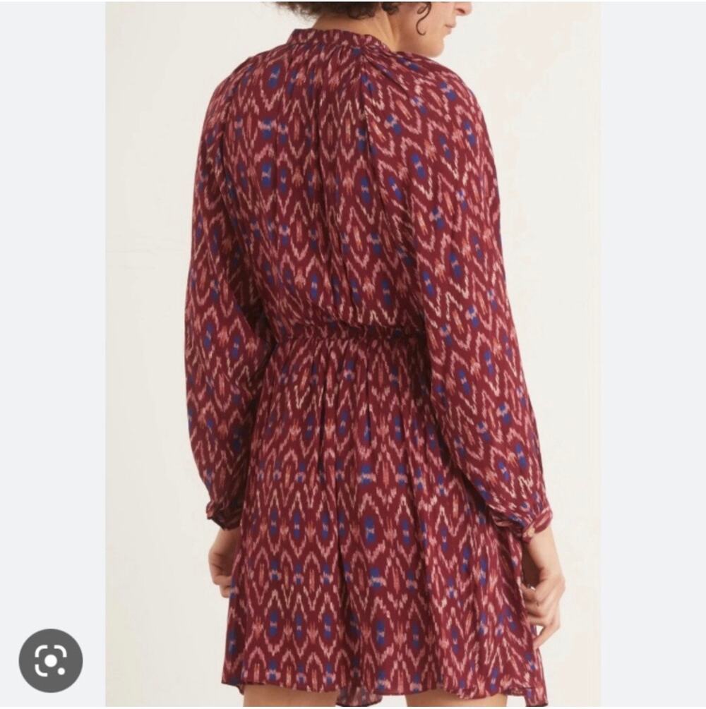 Isabel Marant Etoile Amandine Bohemian Ikat Print Balloon Sleeve Mini Dress 6